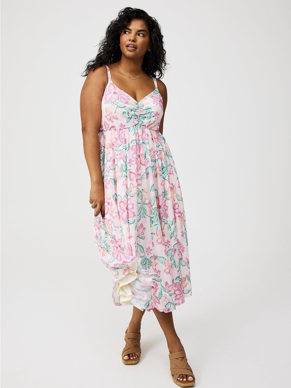 Torrid Sleeveless Tie-Back Midi Dress